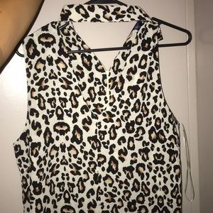 chocker neck leopard top